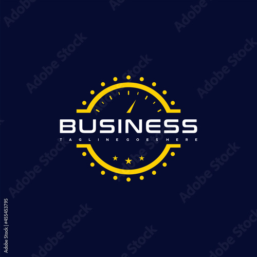 Circle speedometer logo template design vector
