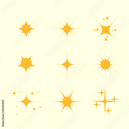 Flat sparkling star collection with elegant concept