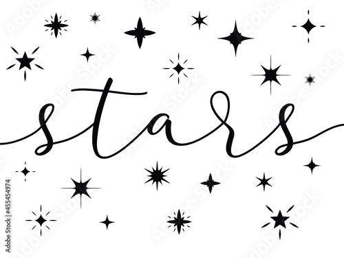 Collection of illustrated star icons