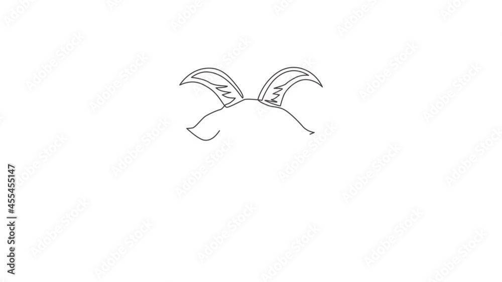 Animated self drawing of one continuous line draw funny cute goat head for livestock logo identity. Lamb mascot emblem concept for cattle icon. Full length single line animation illustration. Animated self drawing of one continuous line draw funny cute goat head for livestock logo identity. Lamb mascot emblem concept for cattle icon. Full length single line animation illustration.