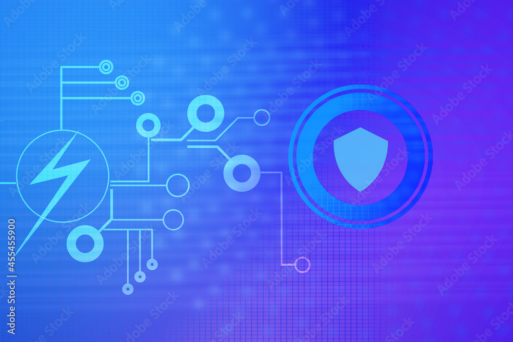 Obraz premium 2d illustration shield security futuristic background 
