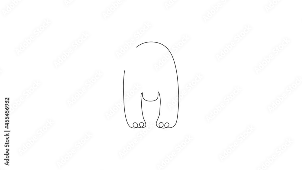 Animation of one line drawing of cute grizzly bear for company logo identity. Business corporation icon concept from wild mammal animal shape. Continuous line self draw animated. Full length motion. Animation of one line drawing of cute grizzly bear for company logo identity. Business corporation icon concept from wild mammal animal shape. Continuous line self draw animated. Full length motion.