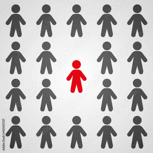 Discrimination in a business group. Vector illustration.