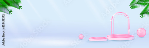Beautiful Pink Podium Background