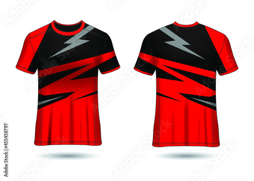 T-Shirt Sport Design. Racing jersey for club. uniform front and back view.