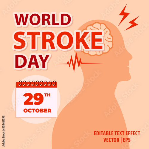 Vector illustration of World Stroke Day. Health care campaign