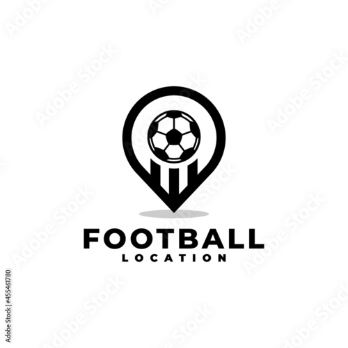 illustration of a pin location symbols with a soccer ball inside, good for any business related to sport specifically soccer.