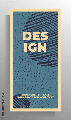 Design template for cover flyer, poster, book, magazine, booklet, catalog. Vector illustration with hand drawn graphic elements.