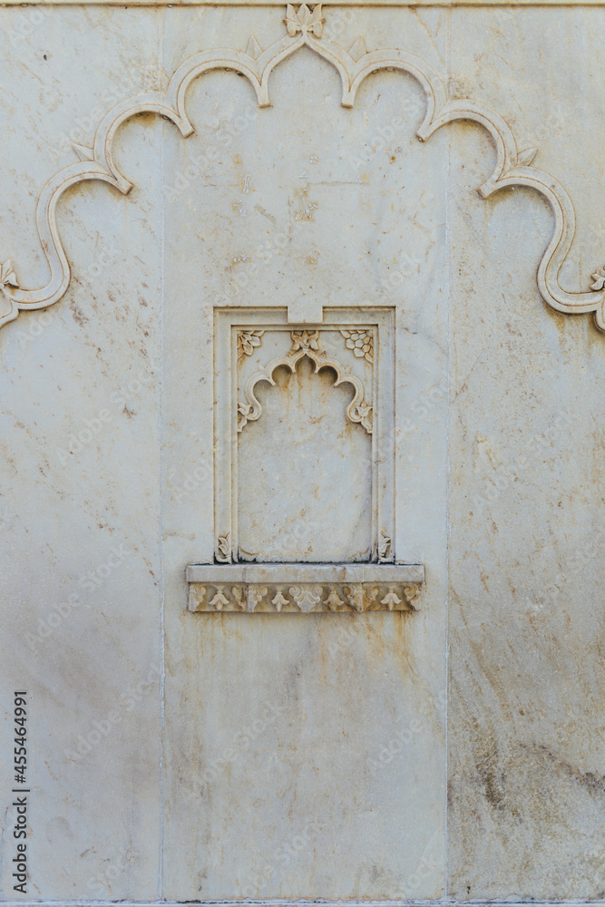 White marble interior design of City Palace in Udaipur Rajasthan, India White marble interior design of City Palace in Udaipur Rajasthan, India