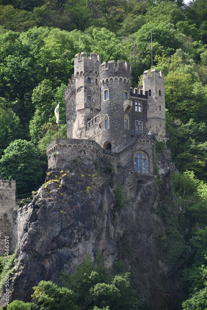 Rheinstein, fortified castle, Rhineland-Palatinate, on the Rhine, Germany, Rheinstein, fortified castle, Rhineland-Palatinate, on the Rhine, Germany,