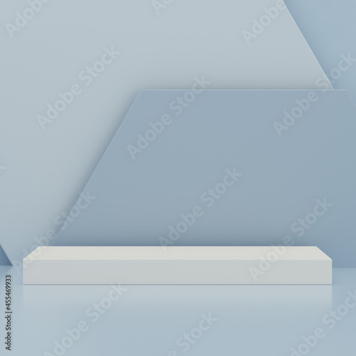 Wallpaper Mural Best podium for product display on colorful hexagons blue background for exhibition. Empty podium platform. Torontodigital.ca