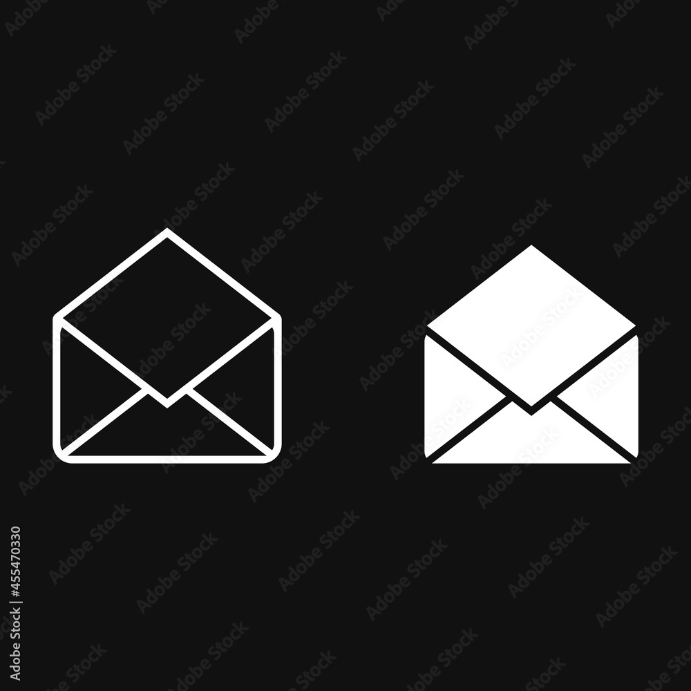 Envelope Icon on grey background Envelope Icon on grey background