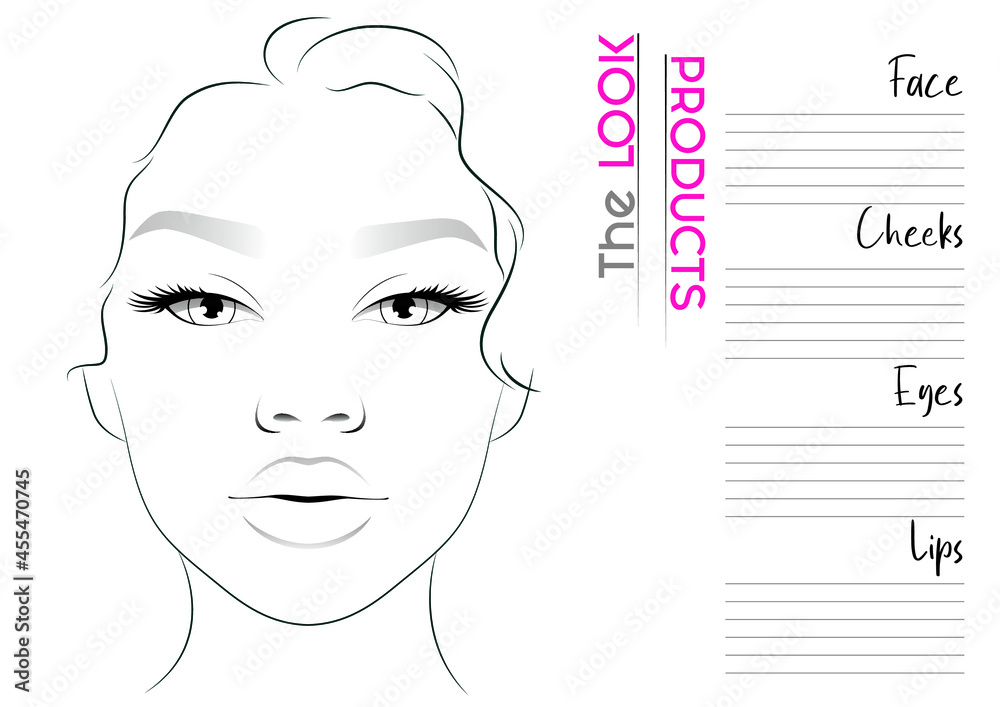 Makeup Artist Face Chart Blank Template