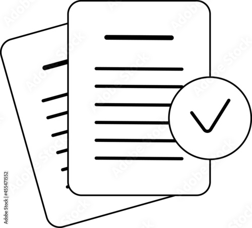 Task check up. Office document equipment. Minimalistic vector illustration. Black and white. White background. Line drawing.