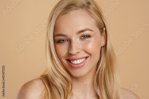 Beauty image of a smiling young blonde woman