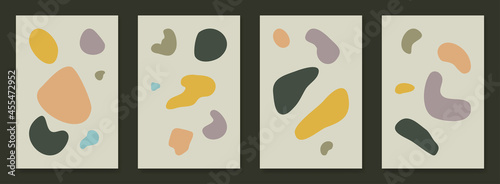 Set of abstract cover modern posters. Organic art vector illustration