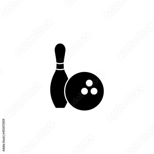 Bowling icon. bowling ball and pin sign and symbol.