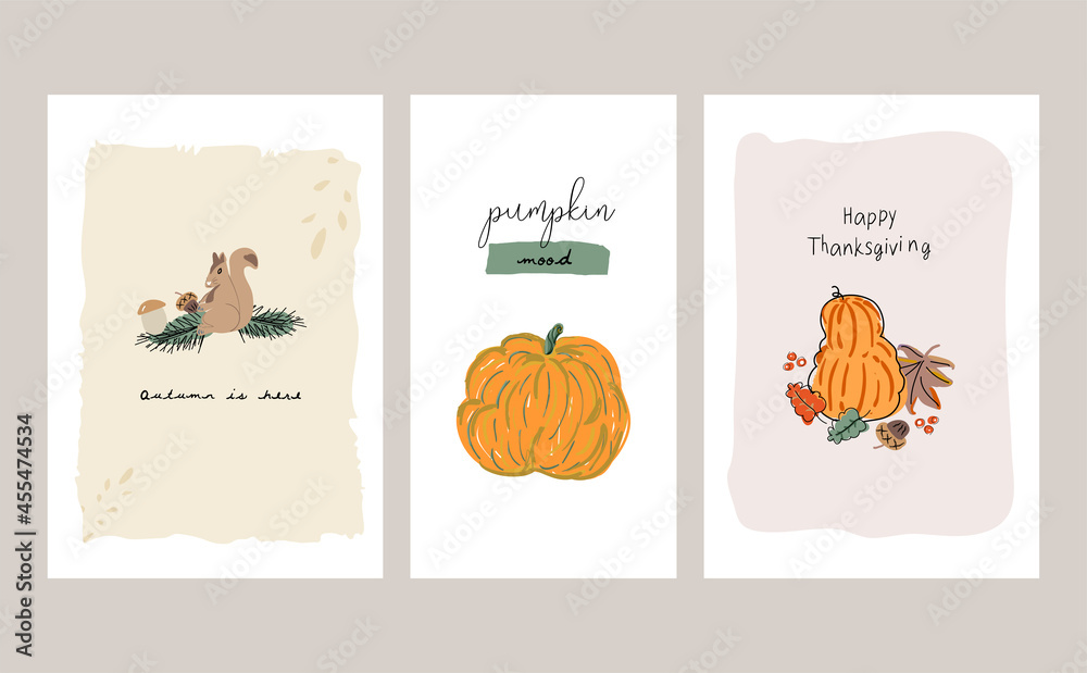 Fototapeta premium Thanksgiving holiday set
