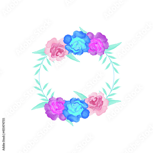 Beautiful elegant watercolor floral frame decoration