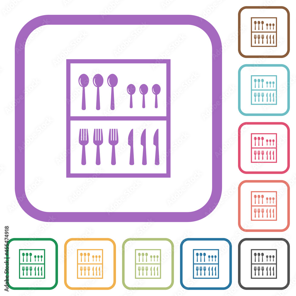 Flatware box simple icons Flatware box simple icons