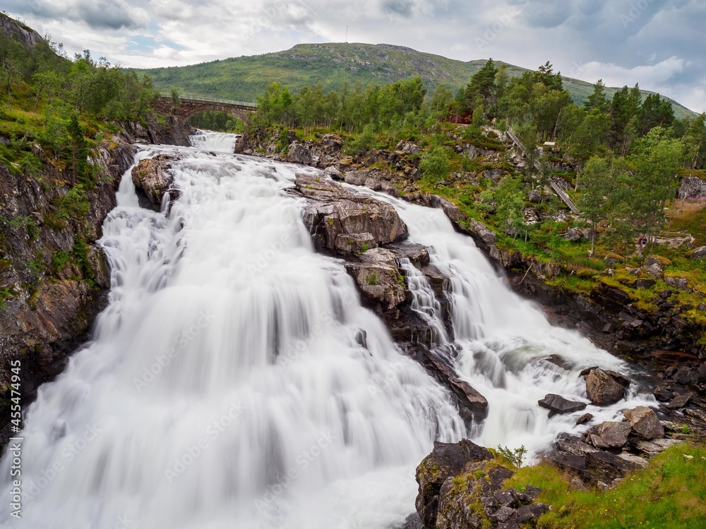 Voringfossen waterfall shot with a long exposure, Norway Voringfossen waterfall shot with a long exposure, Norway