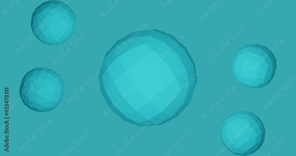 3d render with low-poly icospheres of gentle blue color 3d render with low-poly icospheres of gentle blue color