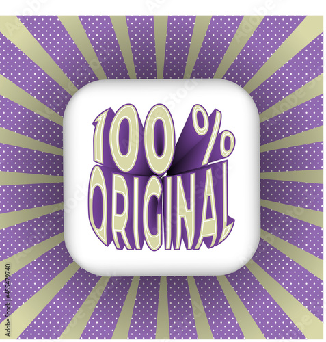 Typography 100% original on white button