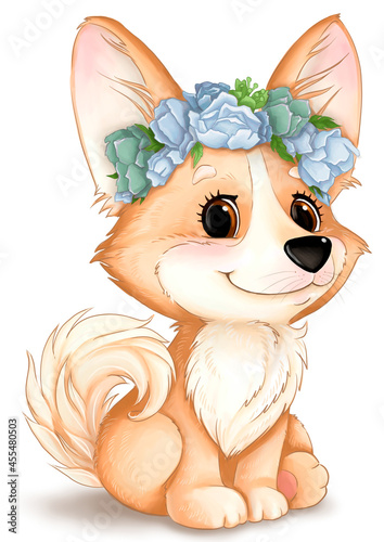 Cute corgi puppy PNG clipart pack. Corgi dog clip art. (ID: 455480503)