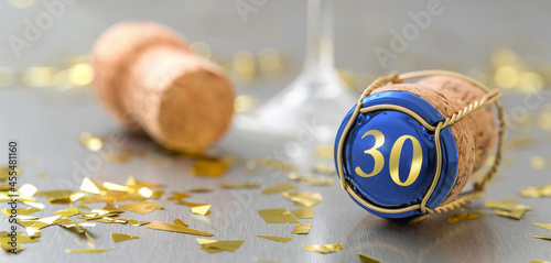 Champagne cap with the Number 30
