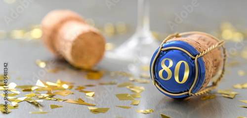 Obraz na płótnie Champagne cap with the Number 80