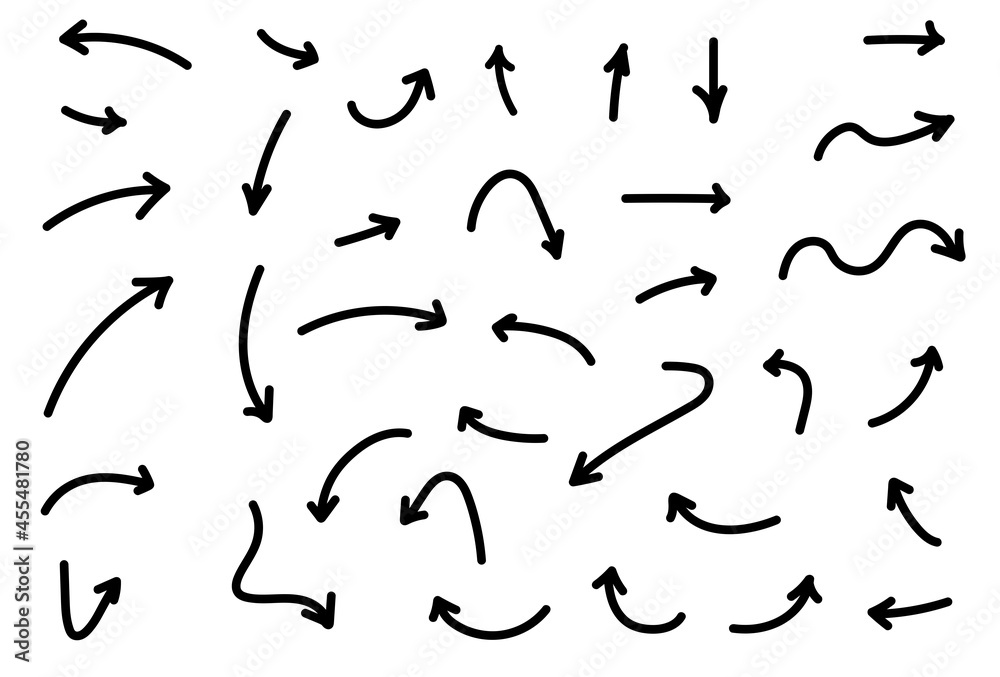 Hand drawn arrow icons design. Hand drawn arrow icons design.