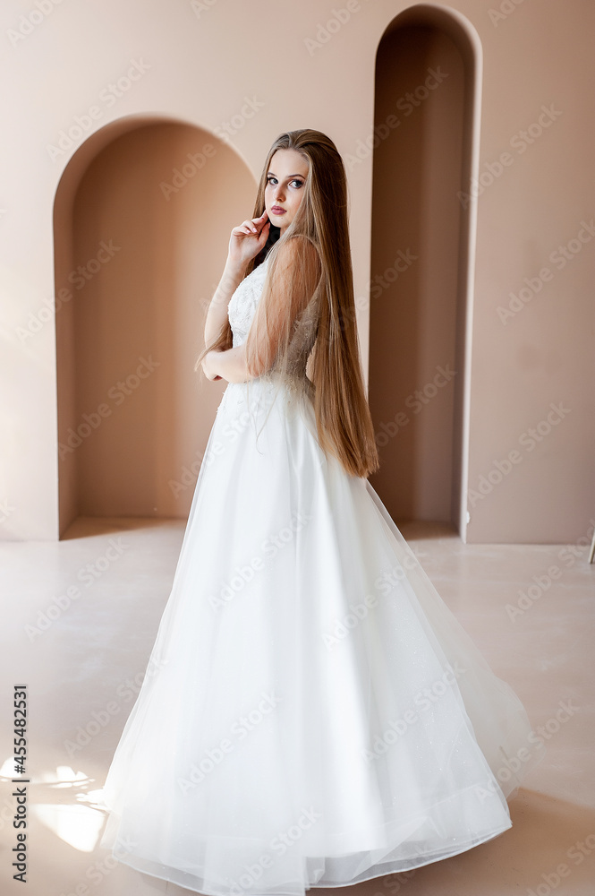 Fototapeta premium Beautiful bride in a wedding dress
