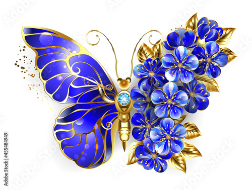 Flower sapphire butterfly
