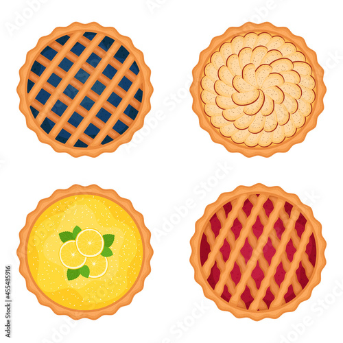 Set of sweet pies, vector illustration