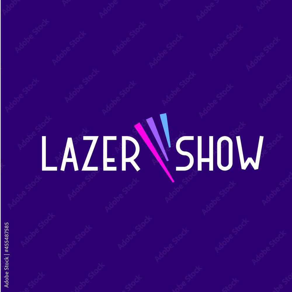 Vector Logo Lazer Show with Color Lines. Line Art Style Design of Creative Logotype