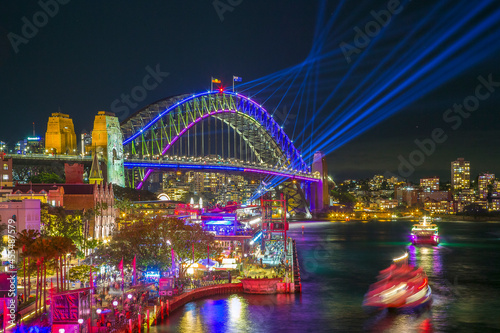 Sydney Harbour Bridge at night - VIVID