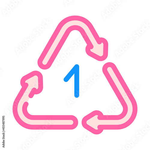 once reusing plastic packaging color icon vector. once reusing plastic packaging sign. isolated symbol illustration