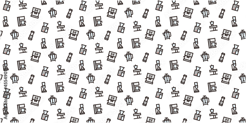 Coffee shop icon pattern background for website or wrapping paper (Color icon version)