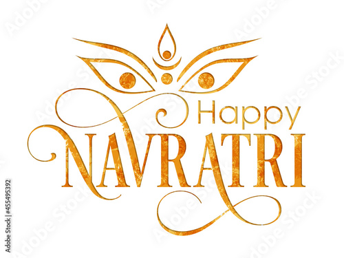 Illustration of Indian festival Navratri with beautiful calligraphy.