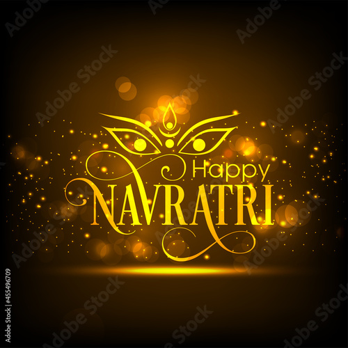 Illustration of Indian festival Navratri with beautiful calligraphy.