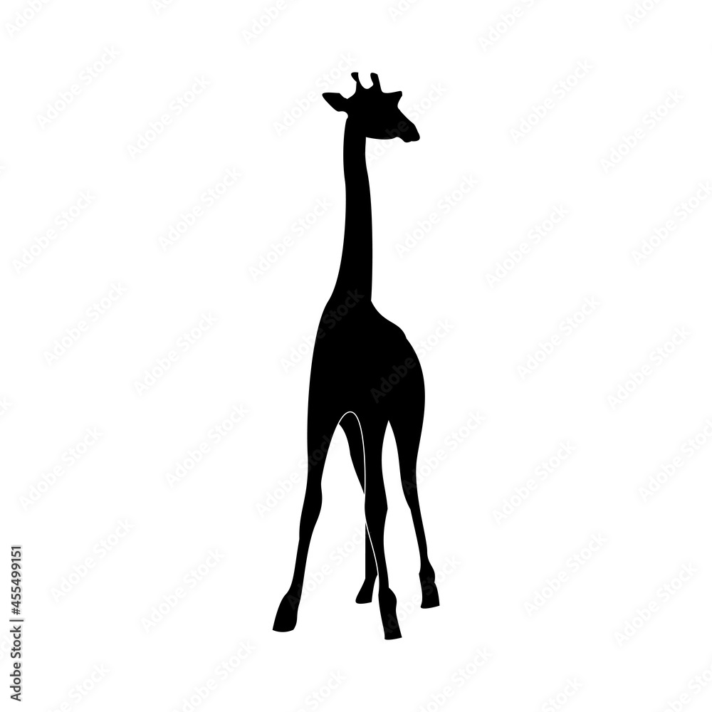 Fototapeta premium black silhouette giraffe logo on white background