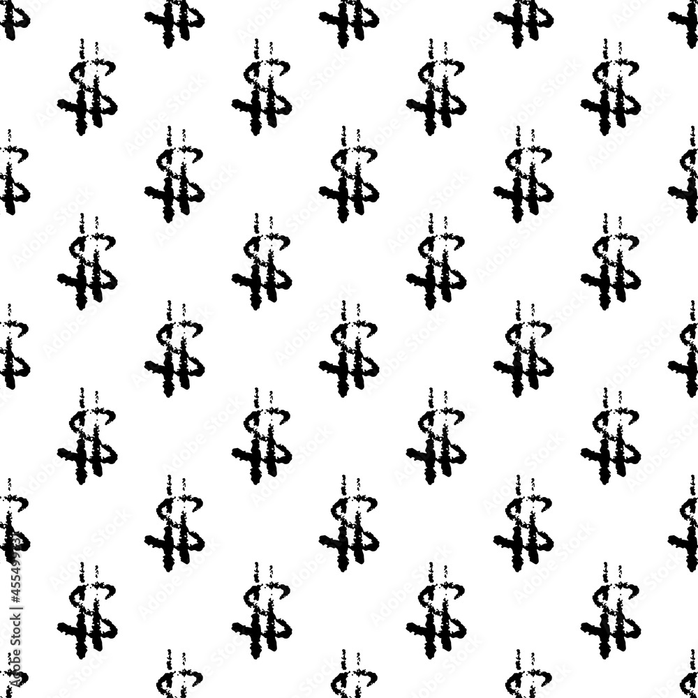 Black small ink outline dollar signs isolated on white background. Cute monochrome seamless pattern. Vector simple flat graphic hand drawn illustration. Texture. Black small ink outline dollar signs isolated on white background. Cute monochrome seamless pattern. Vector simple flat graphic hand drawn illustration. Texture.