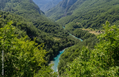 Tara River Canyon or Tara River Gorge located between high mountains. Canyon is the largest and deepest canyon in Europe. © jana_janina