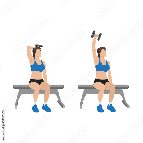 Woman doing Seated exercise. Flat vector illustration isolated on white background
