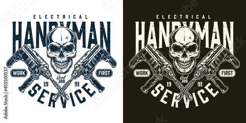 Handyman service vintage monochrome label