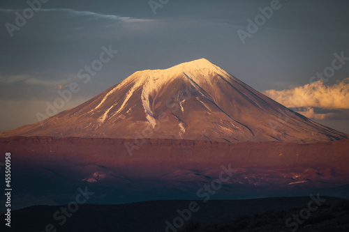 snow-capped volcano in patagonia © SobrevolandPatagonia