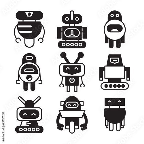 robot icon set vector illustration