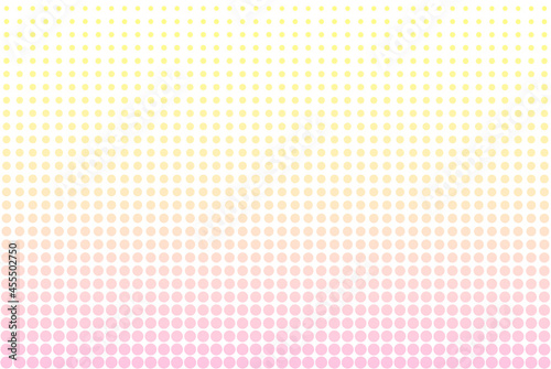 Fototapeta Naklejka Na Ścianę i Meble -  ピンク色と黄色のドット柄グラデーションのアブストラクト背景