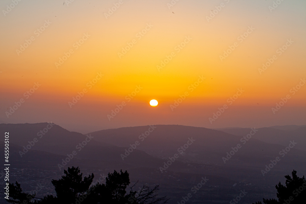 sunset in the mountains sunset in the mountains