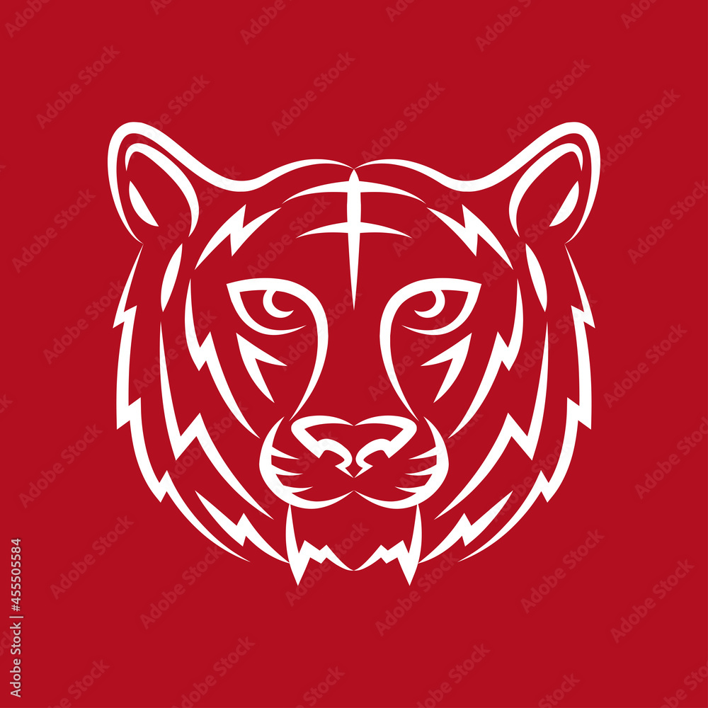Happy Chinese new year. Year of Tiger. Tiger face symbol vector.